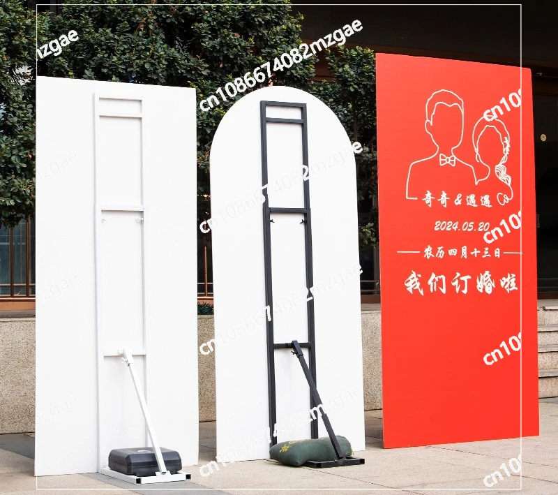 humanoid standing sign wedding background board telescopic poster support frame vertical floor billboard