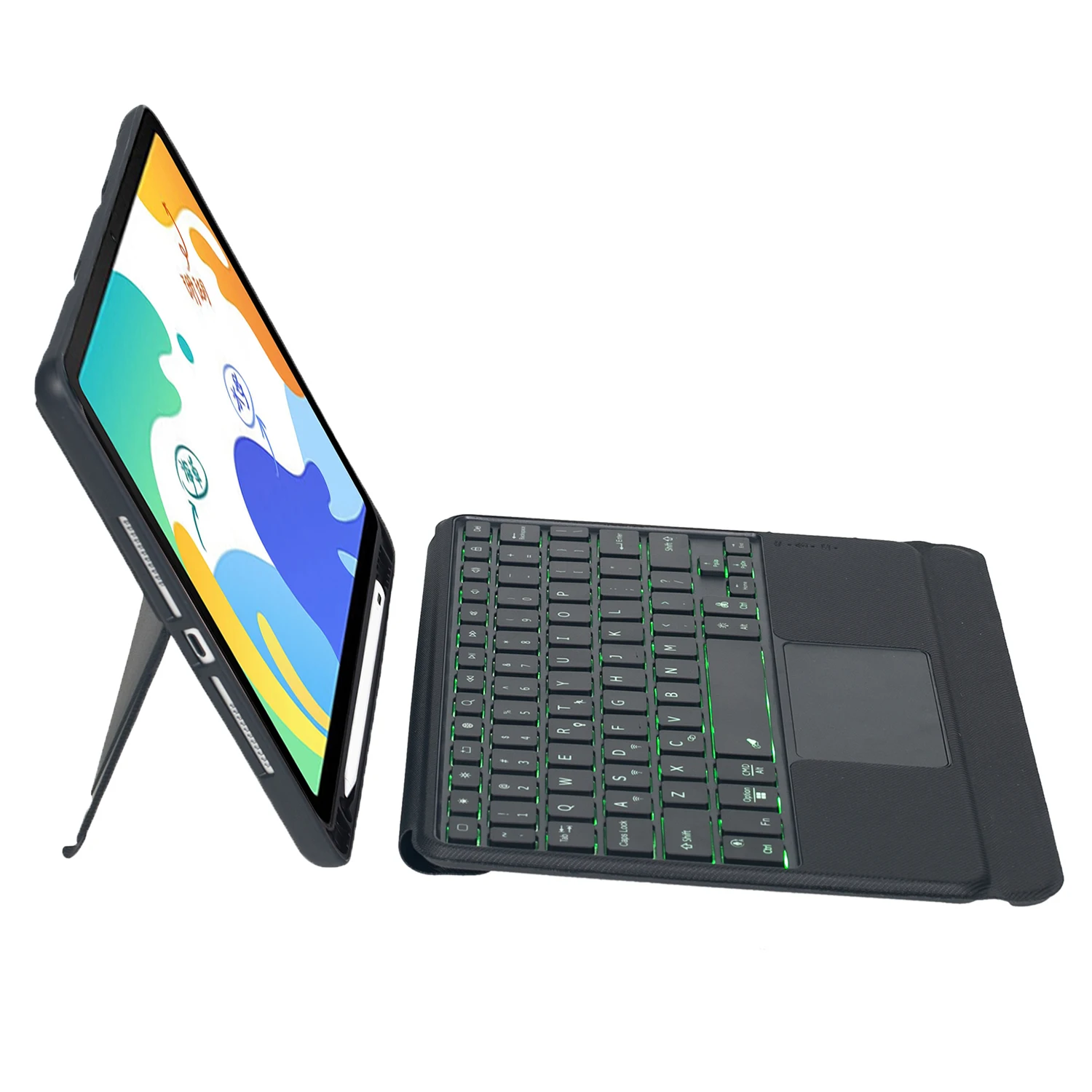 

THV6-AS Keyboard Case for Huawei MatePad 10.4 (2023) / (2022) / (2020) / Honor Pad V7 / V6 Leather Stand Cover + Backlit Touchpa
