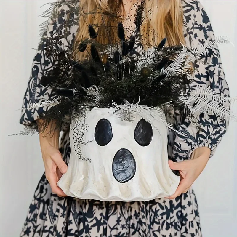 

Cute Resin Virus Ghost Bucket Vase – Christmas Gift 1Pc Home Kitchen Festival Decorative Container