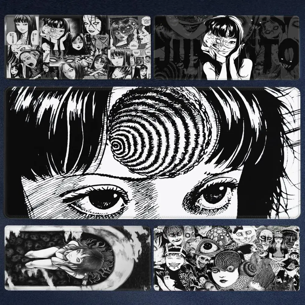 

Junji Ito Tees Horror Mouse Mat Rubber Desk Mat Office Large Gaming Mousepad Anime Locking Edge Mouse Pad Gamer Non-Slip Carpet