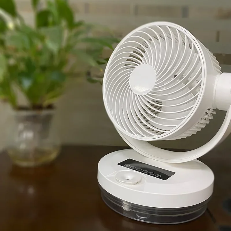 Home Desktop Air-conditioner Shake Head Air Circulation Fan Silent Night Light Humidification Spray Timing Remote Control Fans