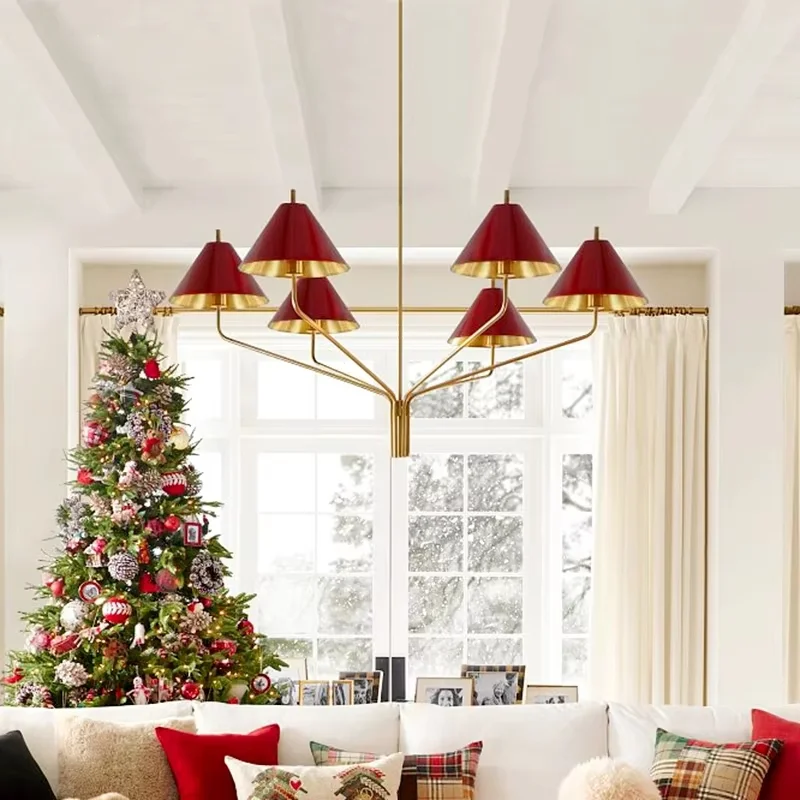 American rustic chandeliers Simple Designer Lustre Fabric Shade Dining Room Cottage Designer Lamps Ceiling Kitchen Island Light