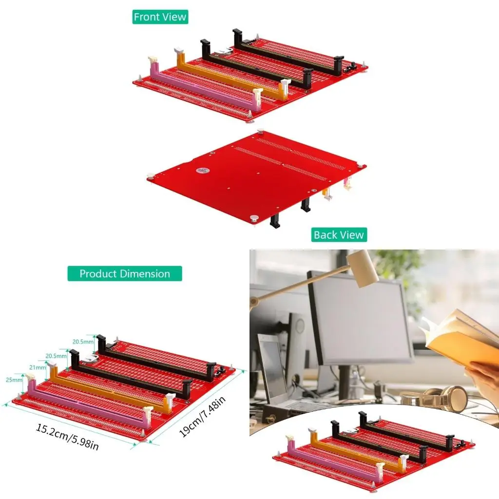 

Тестер памяти DDR3/4/5 RDIMM/UDIMM со светодиодным индикатором USB C, кнопка тестирования источника питания, компьютерная тестовая карта памяти DDR3/4/5