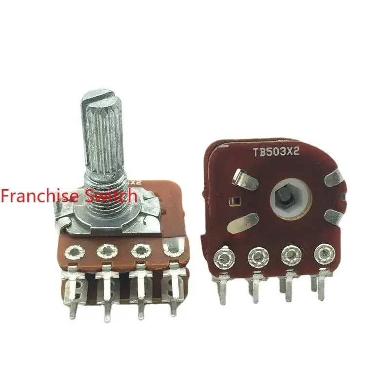 

10PCS Dual Volume Potentiometer Double Row Stepper With Center Tap 8-pin B50K B100K