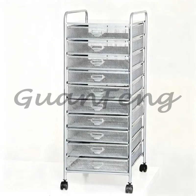9/10 Drawer Metal Rolling Cart A3 File Organizer Multi-Layer Floor Standing Storage Rack Office Document Misc Sorting Cabinet