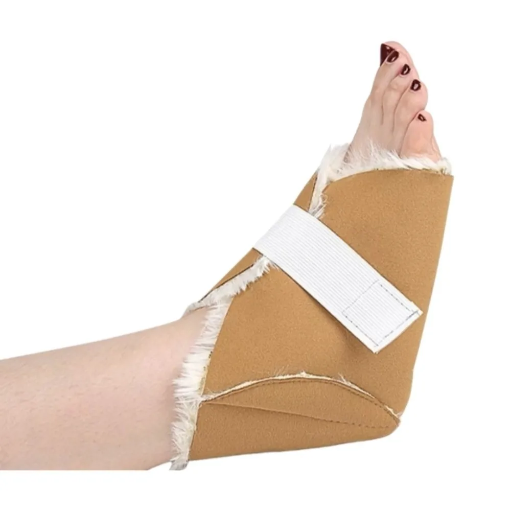 1 قطعة كعب القدم القطيفة دفئا مع تأمين حزام لينة الأرنب الفراء غطاء الكاحل الضغط القروح الوقاية الدافئة جلد البقر قدم غطاء #2