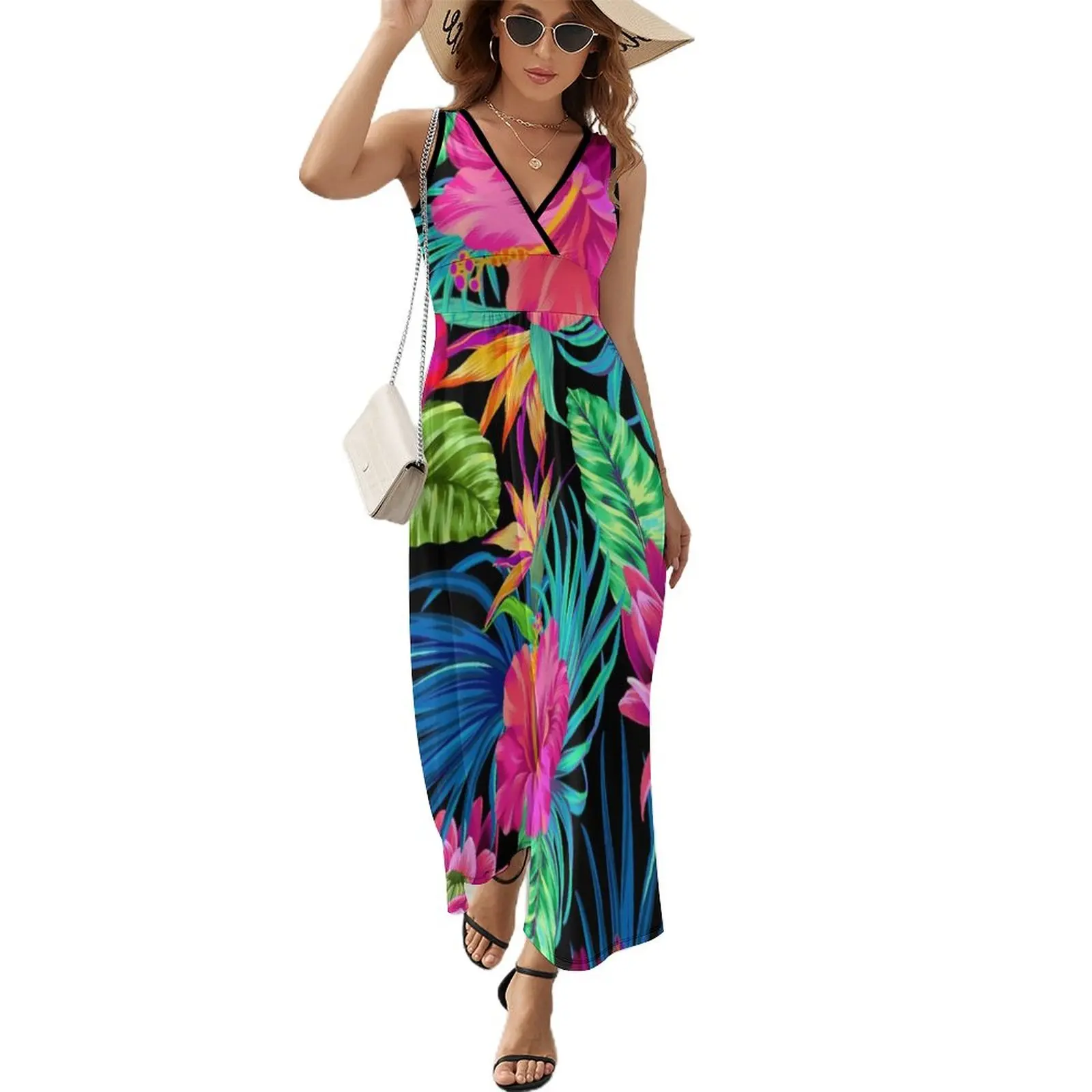 

Drive You Mad Hibiscus Pattern Sleeveless Dress dress for women Women's skirt