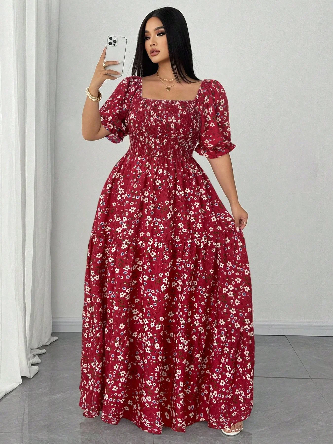 

Plus Size Women's Dress, Elegant and Comfortable Women's A-Line Design, Ideal for Casual and Formal Occasions