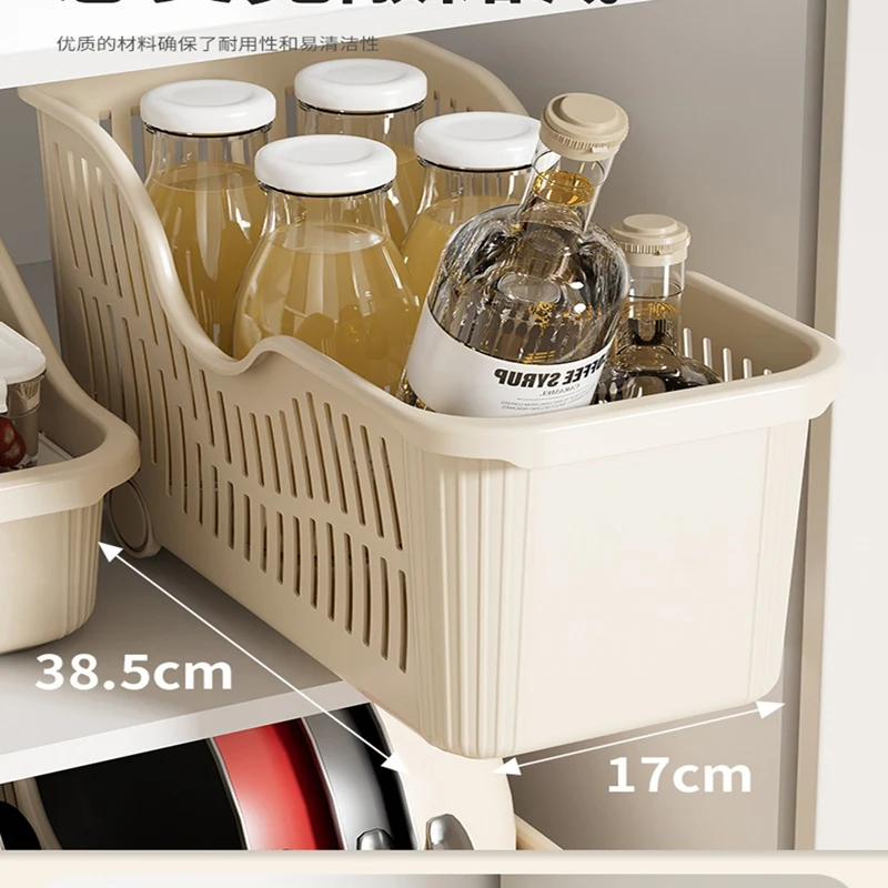 LICE-바퀴가 달린 주방 보관 바구니, 가정용 플라스틱 스낵 장난감 보관, 주방 캐비닛 보관함