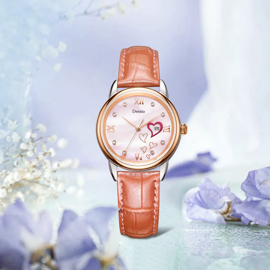 Часы женские Кварцевые водонепроницаемые с японским механизмом и сапфировым стеклом