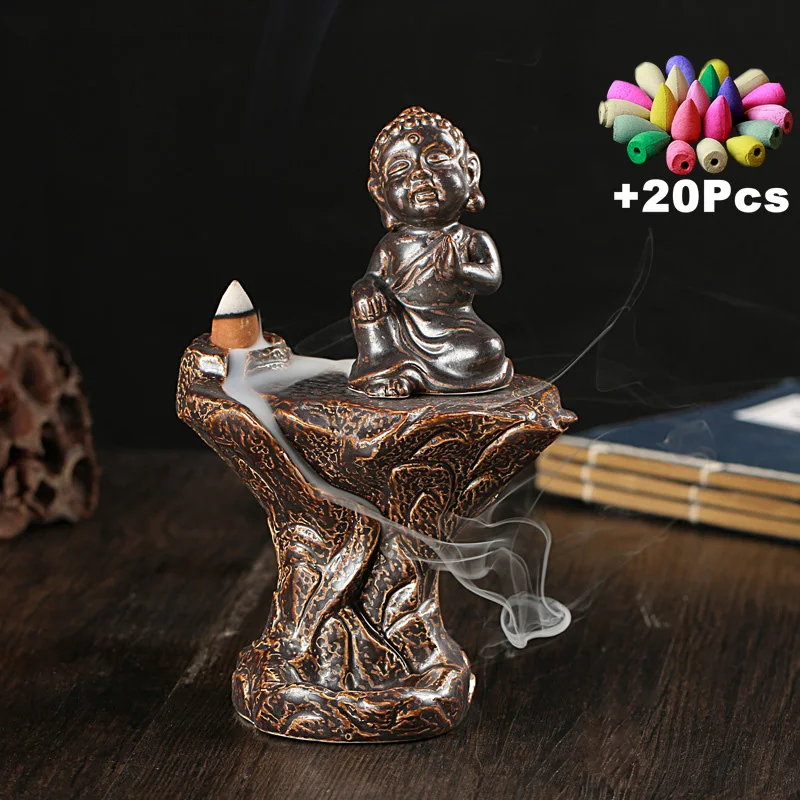 Gift 20Incense Retro Strange Funy Shape Backflow Incense Handmade Ceramic Zen Yoga Buddha Ornaments Feng Shui Decorations