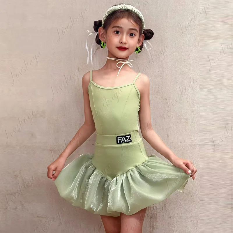 여아용 전문 트레이닝 공연 드레스, 홀터 스타일 댄스 드레스, 라틴 댄스 드레스, 어린이 연습복