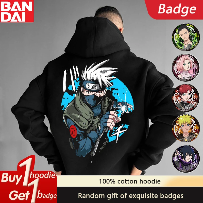 

Naruto Sasuke Loose Hoodie Japanese Anime Peripheral Autumn and Winter Men's and Women's Cotton Fashion Sweater Top