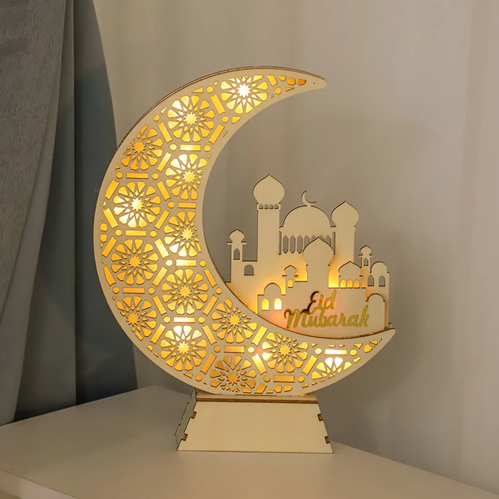 

Eid Crafts Night Light Moon Shape LED Light Decoration Islamic Table Decor For Bedroom Living Room Home Party Gifts