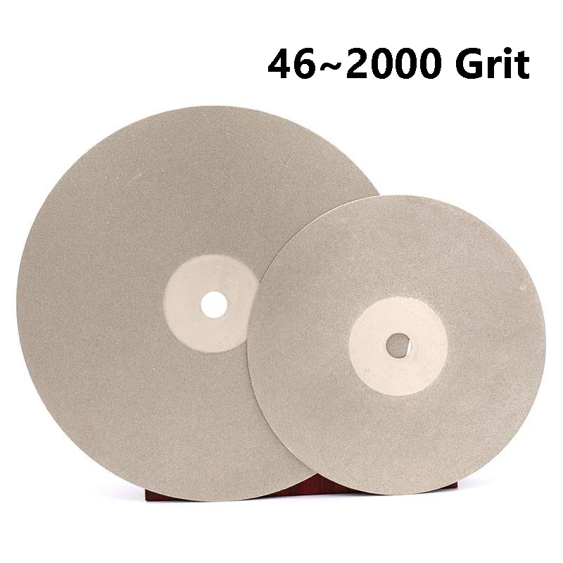 46 Grit~2000 Grit 8 Inch(200mm) Diamond Coated Flat Lap Wheel Polishing Grinding Disc for Jewelry Jade Crystal Glass Polishing
