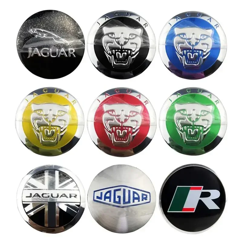 56mm Alloy Car Wheel Center Hub Sticker Decals for Jaguar E Pace Etype XE XK XJ XF F Pace F-type X-type S-type XJS XJL XJ6 XKR