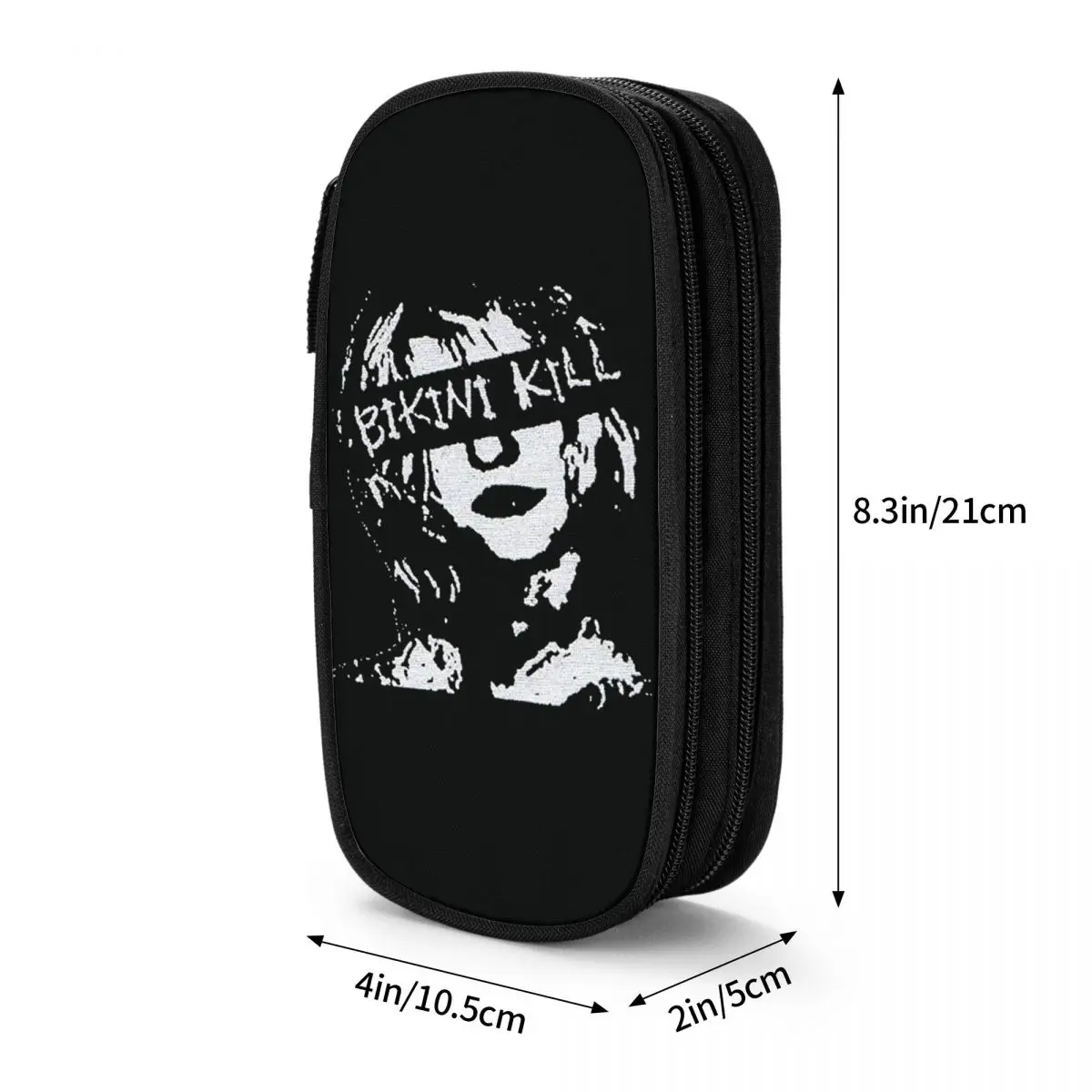 The Woman Is Sad Punk Rock Band Pencil Case Bikini Kill Funny Portable Pencil Pouch Boy Girl Zipper Aesthetic School Pencil Case