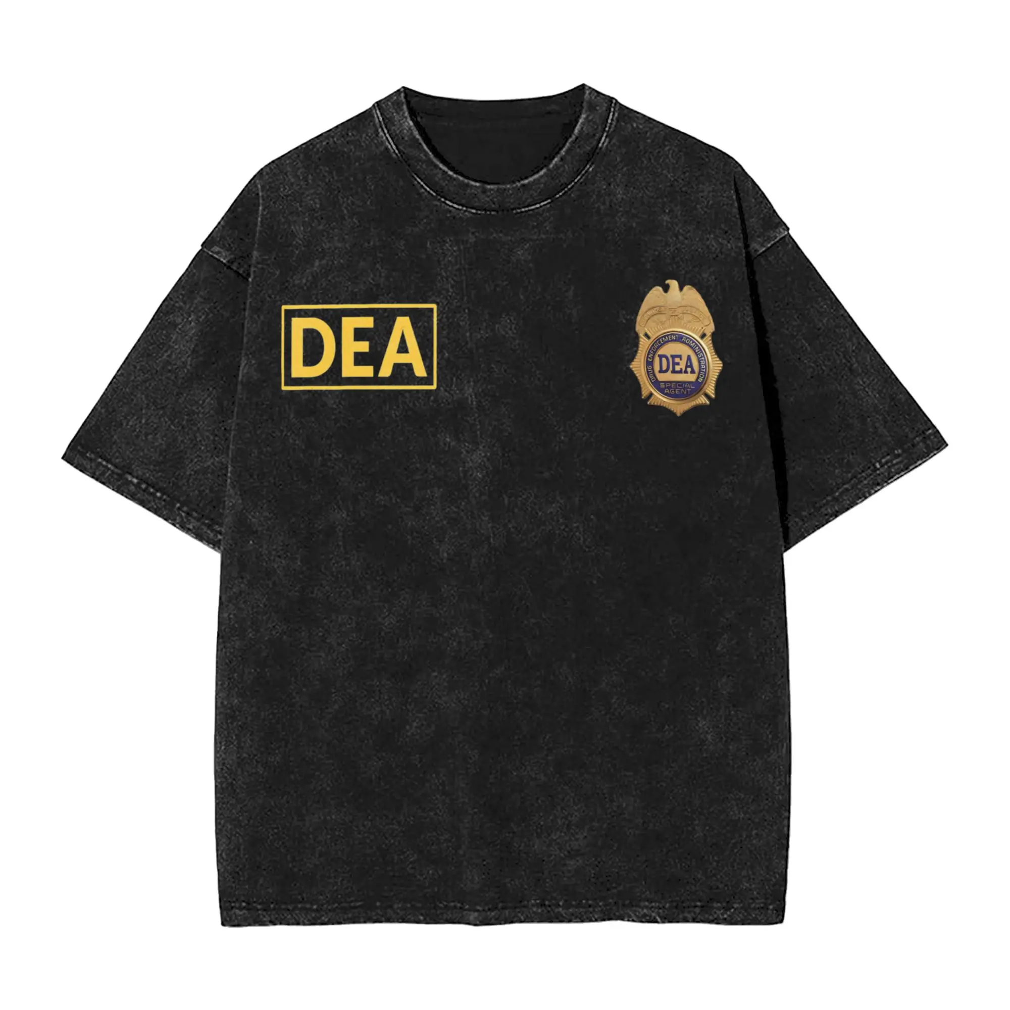 DEA America Federals Interdiction Agency Washed T Shirts Streetwear Hip Hop Vintage T-Shirts  Tees for Men Women Oversize Summer