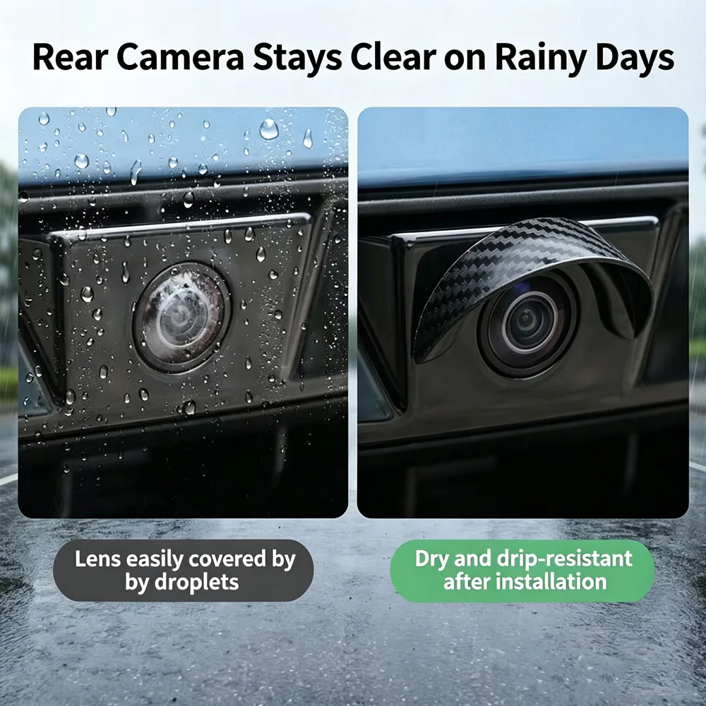 Car Backup Camera Rain Shield Self-Adhesive Waterproof Protector Reverse Cameras Protective Rain Cover for Vehicle Truck Sedan