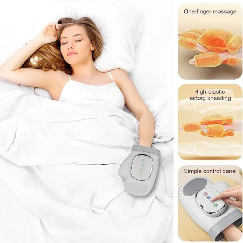 

Беспроводной ручной массажер с подогревом и сжатием, электрический портативный массажер для запястий и пальцев, 5-уровневый регулируемый давление, лучший подарок