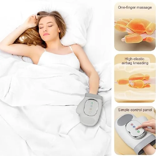 Masajeador de manos inalámbrico con calor y compresión, masajeador eléctrico portátil para muñecas y dedos, presión ajustable de 5 niveles, el mejor regalo