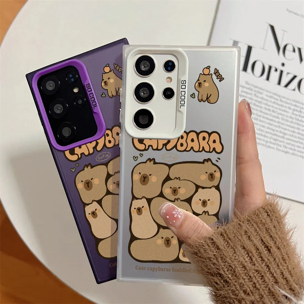 Q Version Capibala Matte Phone Case For Samsung Galaxy A73 A72 A71 A56 A55 A54 A53 A51 A36 A35 A34 A52 A50 A30 S 4G 5G Cover