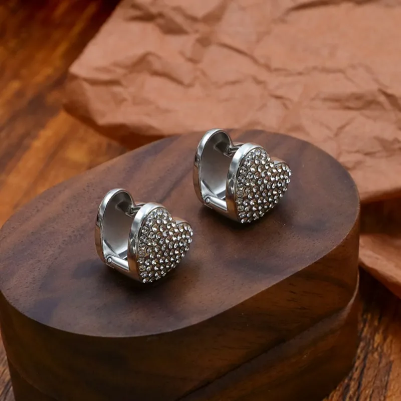 

Серьги-гвоздики из титановой стали с геометрическим дизайном и инкрустацией стразами, популярные, модные, универсальные, для девушек