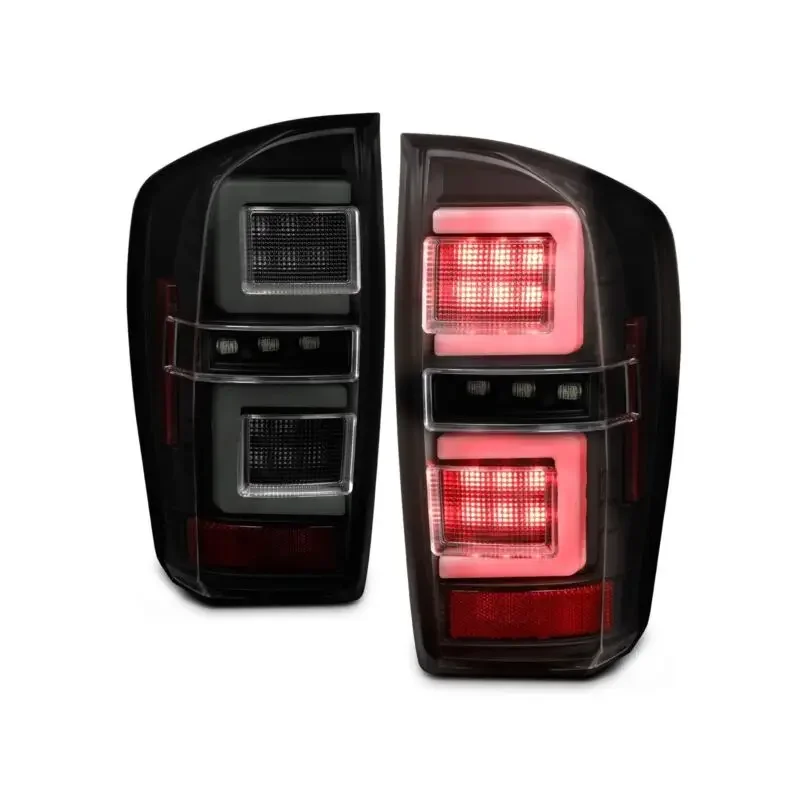 AKKON - Fits 2016-2022 Toyota Tacoma LED Tube Black Smoked Houing Tail Light Brake Lamp - Pair