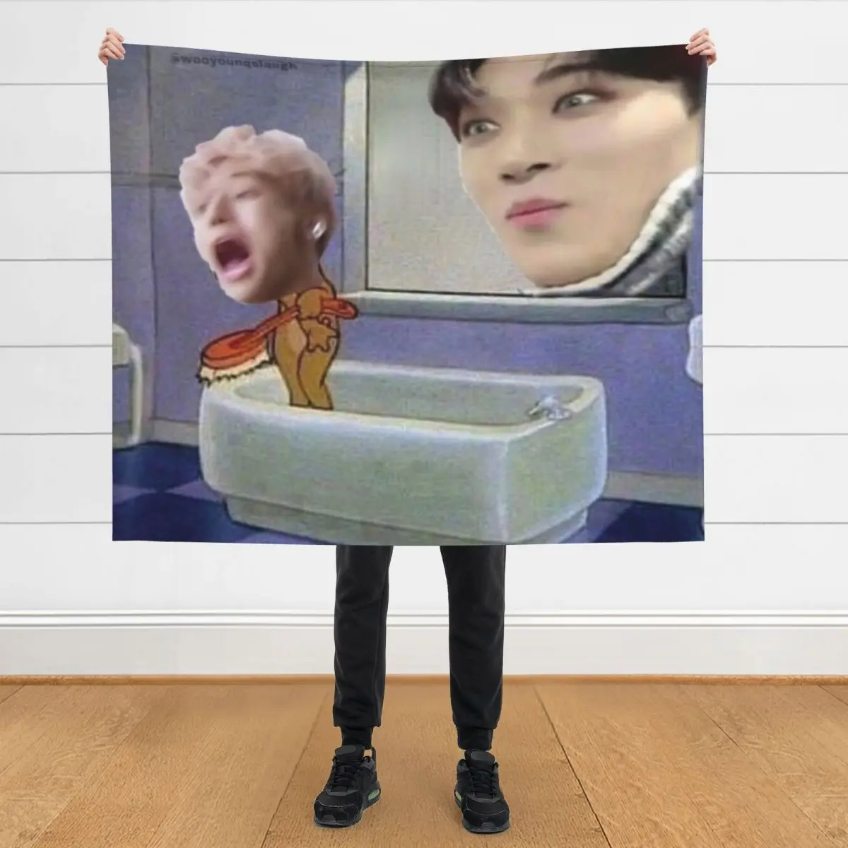 

Ateez funny pic Throw Blanket Soft Beds Single for winter manga Blankets