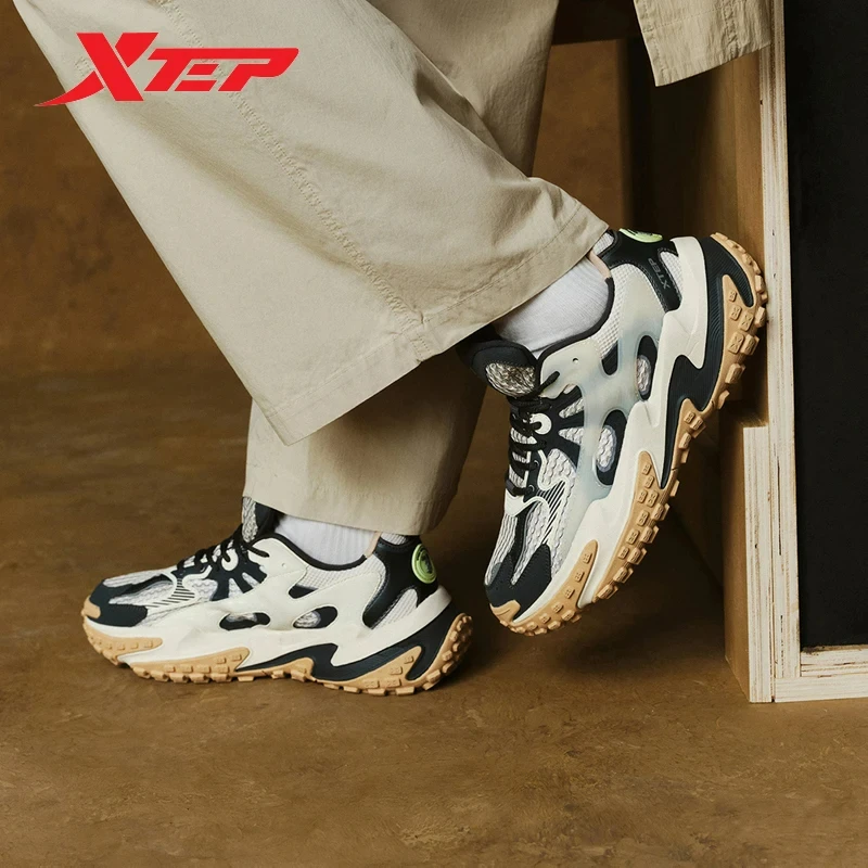 Xtep Chinoiserie Casual Shoes For Men 2024 Spring Increase Men's Sports Shoes Wear-Resistant Non-Slip Sneakers 876119320011