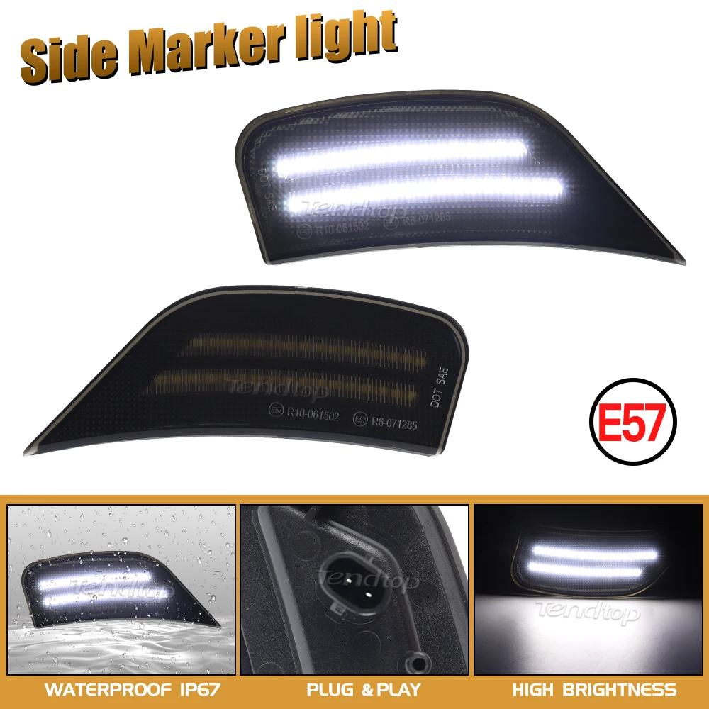 Smoked Lens LED Side Marker Light Front Fender Lamp For Chevrolet Tahoe Suburban Cadillac Escalade ESV GMC Yukon