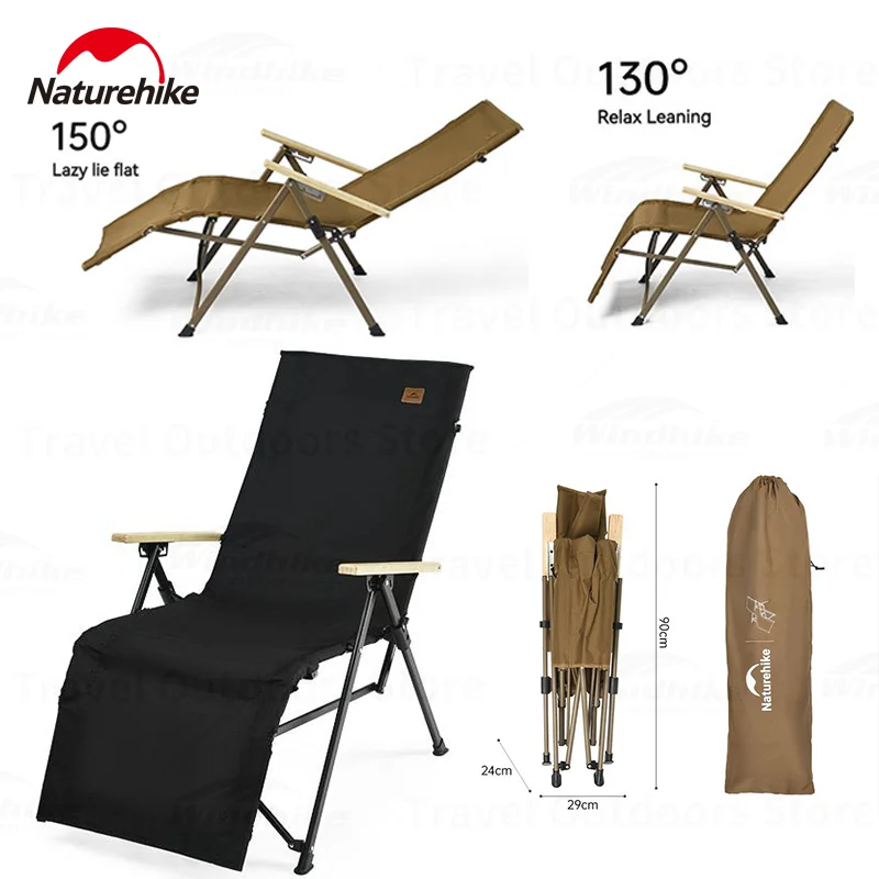 Naturehike T08 Ultralight Camping Chair Portable Folding Integrated Quick Opening Adjustable Recliner Outdoor Fishing Picnic