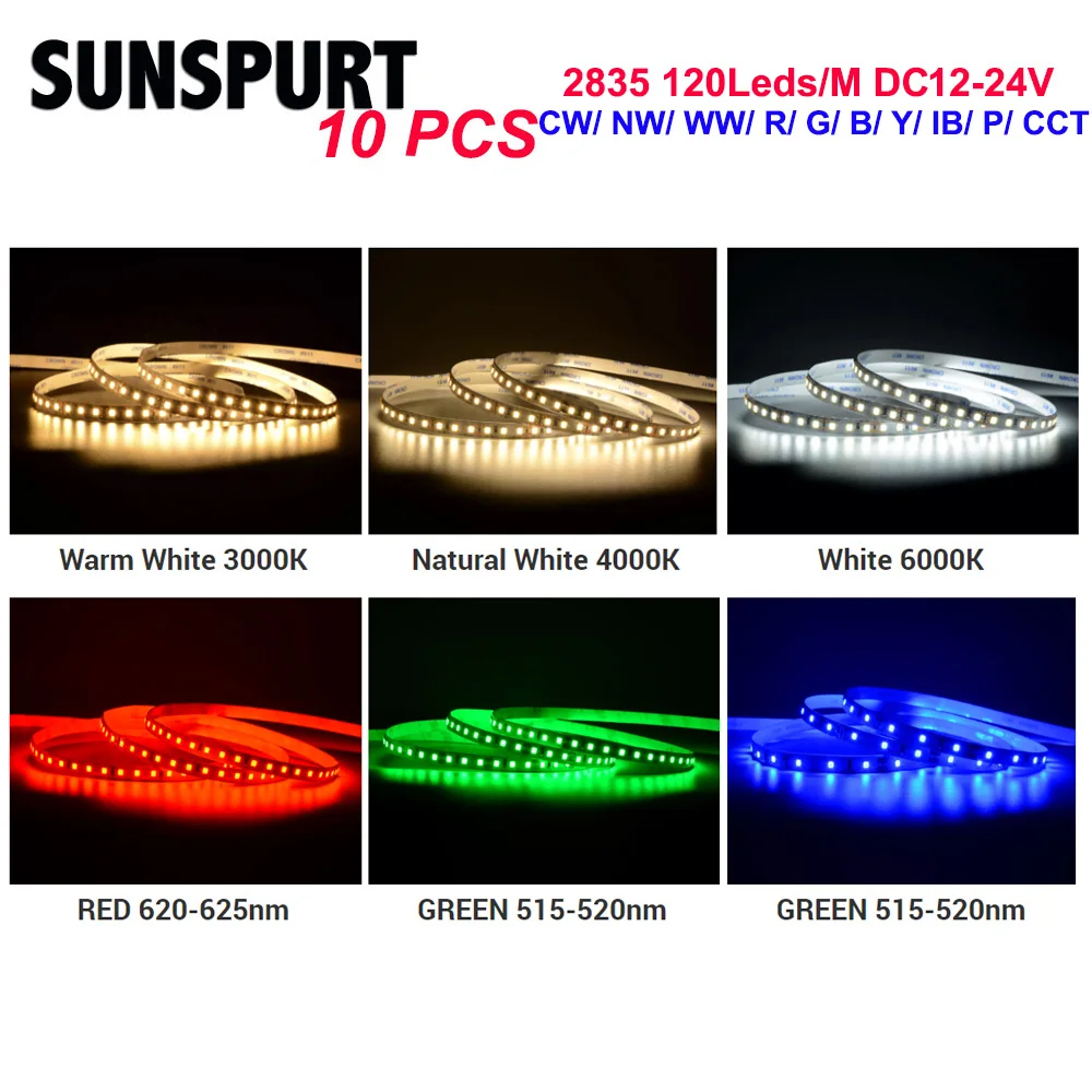 

5m 600 LED 2835 Highlighted LED sttrip, 12V 24V flexible light 120 led/m High brightness THEN 5050 LED strip white/warm white