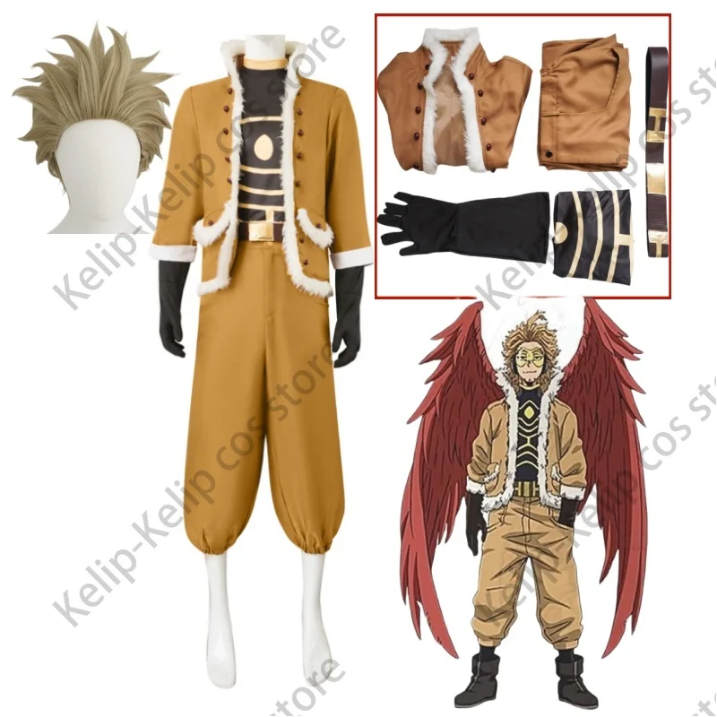 My Hero Academia Hawks Outfit with Gloves Keigo Takami Pants Wings Coat Full Set Cosplay Costume Halloween Costumes Anime New