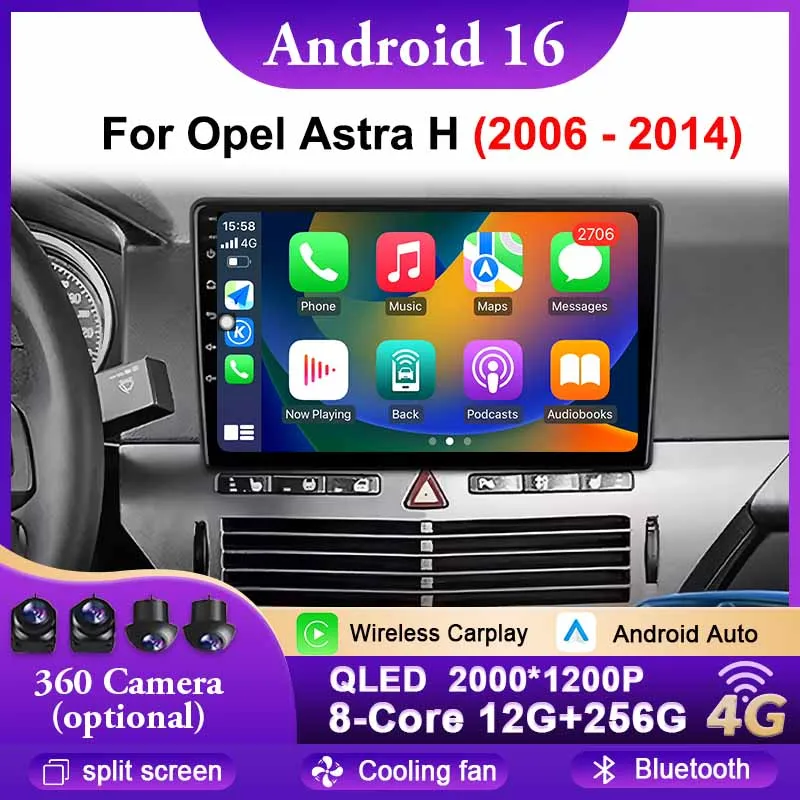 

Android 16 For Opel Astra H 2006 - 2014 Car Radio Multimedia Video Player GPS Navigation stereo BT Head Unit Screen WIFI 4G DSP