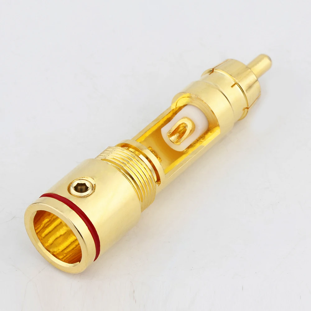 Monosaudio RCA-Stecker aus reinem Kupfer, vergoldet/rhodiniert, RCA-Stecker, Lautsprecherklemme für Audio-Lautsprecher-Signalkabel – Detail 17