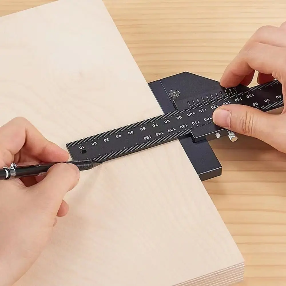 0-280mm T Shaped Ruler Accurate Scale Miter Square Scribe Ruler Aluminum Alloy High-precision Woodworking Sliding Gauge