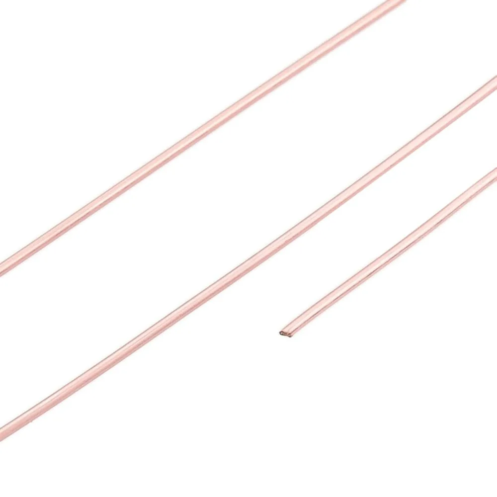 1 Roll 59.05 Feet(18m) 0.6mm 22 Gauge Copper Craft Wire Copper Beading Wire Long-Lasting Rose Gold Stringing Materials