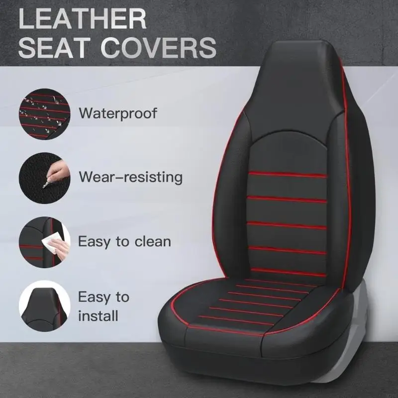 M76E Strukturierter Look Autositzbezug Kissen Universelle PU-Ledermatte für sicheres Fahren – Detail 4