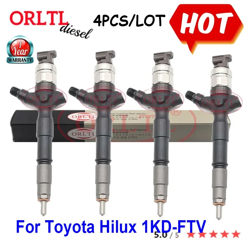 

4 pcs/lot 23670-09070 Genuine Fuel Injector 2367009070 For Toyota Hilux 1KD-FTV OEM Auto Parts 23670-0L020