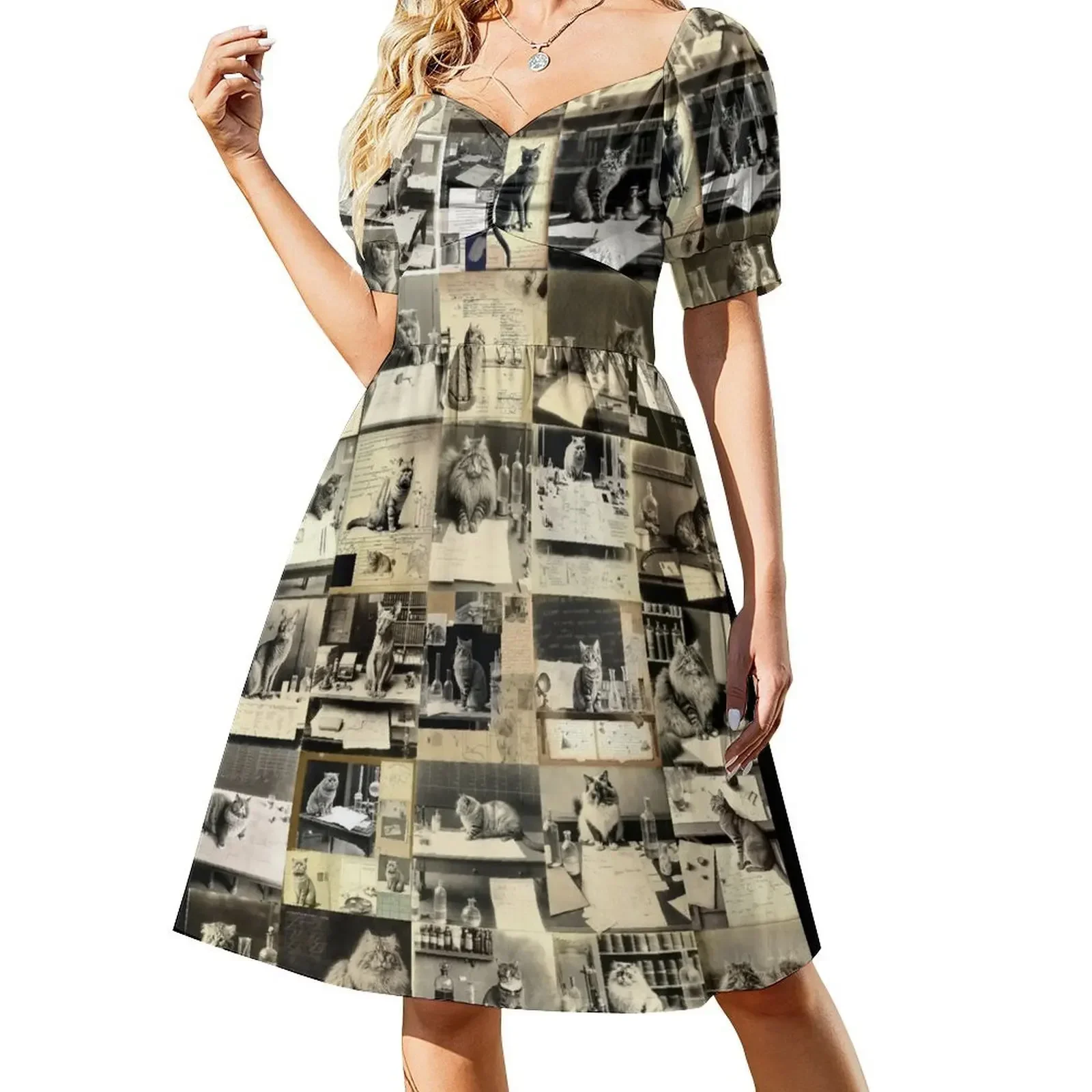 

Mysterious Cat Lab Short-Sleeved Dress dresses for women dresses for woman 2025 women's summer jumpsuit Dress