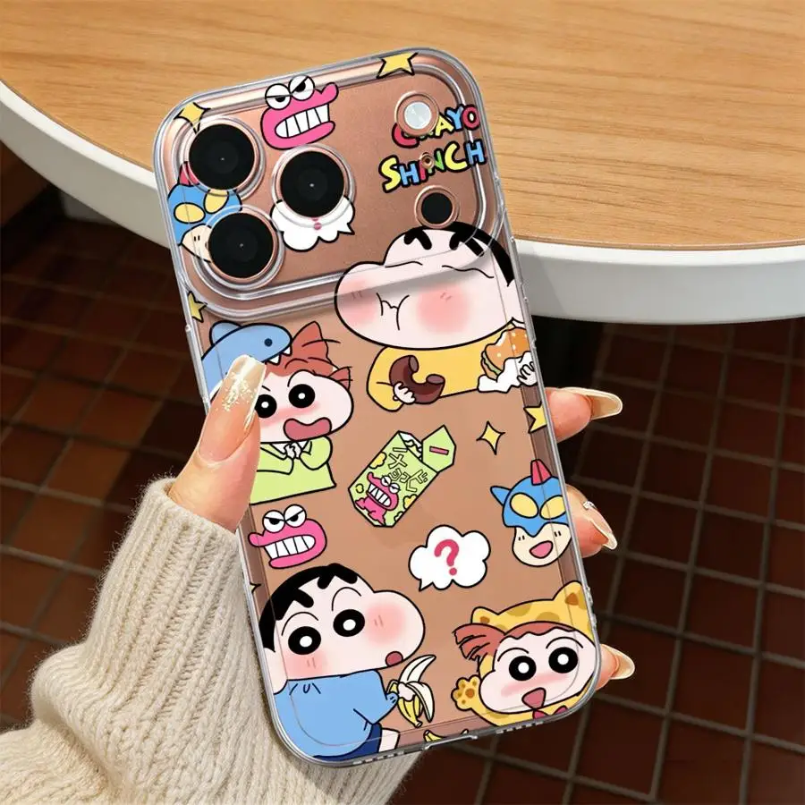 Weiche Handyhülle für iPhone 17 16 Pro Max 13 Mini 14 12 15 Plus Air 17e 11 Pro XR XS Max Crayon Shin-chan