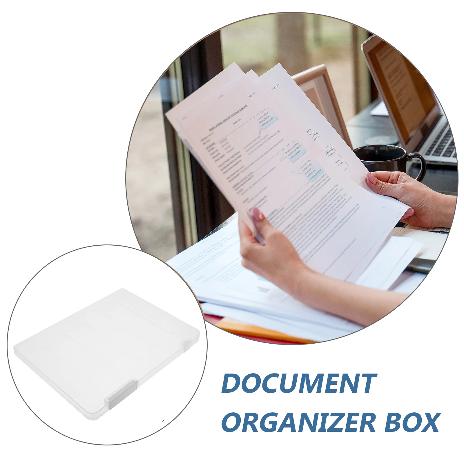 

4pcs Plastic Storage Box File Organizer Large Capacity Document Holder Certificate Case Card Photo Container Tool Supply