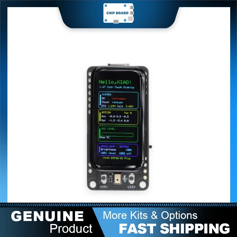 Seeedstudio XIAO 1.47 IPS Touch Display ESP32-S3 WiFi BLE IMU Mic MicroSD Smart Board