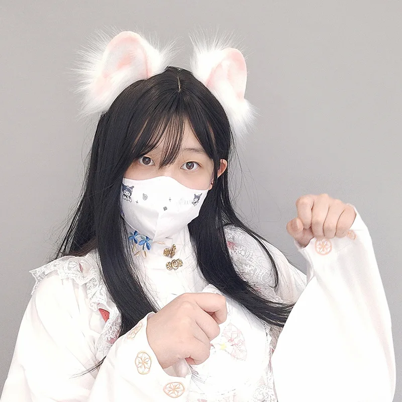 Accessoires pour cheveux oreilles de chat couvre-chef Lolita fille oreilles de chat bandeau bandes dessinées Cos Simulation Animal oreille bandeau Cosplay Anime
