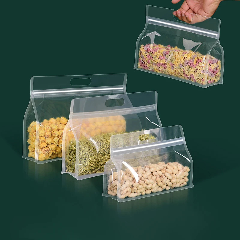 Bolsa de plástico con cierre hermético para alimentos, bolsas de almacenamiento gruesas para aperitivos secos, refrigerador, embalaje portátil, 1 unidad