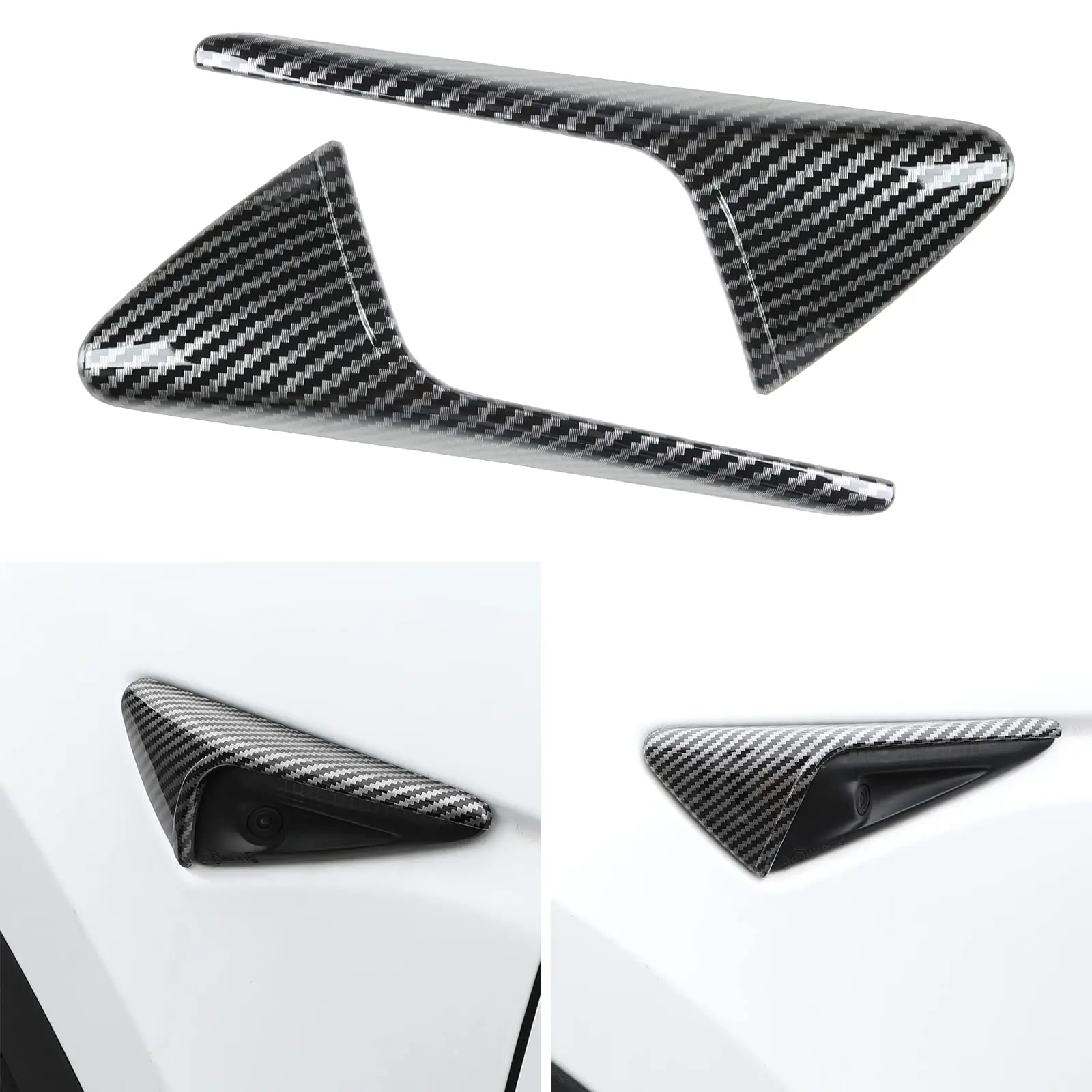 

Matte Carbon Fiber Patter Side Air Flow Camera Vent Cover Trim Side Camera Protection Cover for Model 3&Y 2017-2022 Accessories