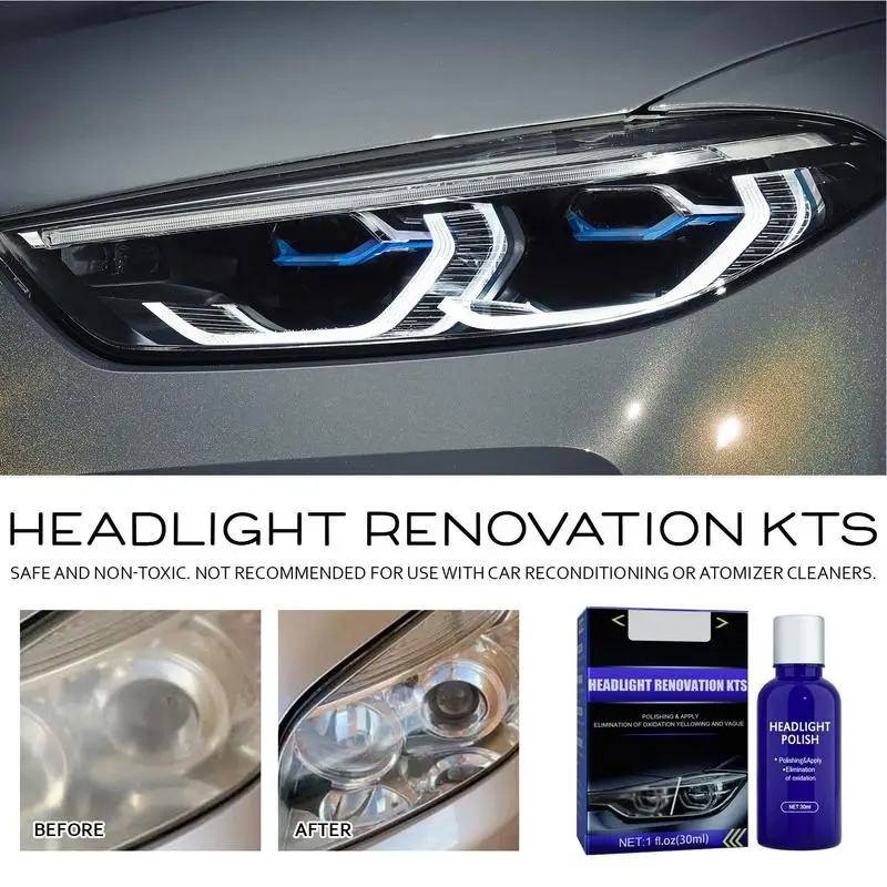 Headlight Restoration Kit Easy To Use Car Headlight Cleaner Kit Headlight Polish Brings Headlights Back To Like New Sponge