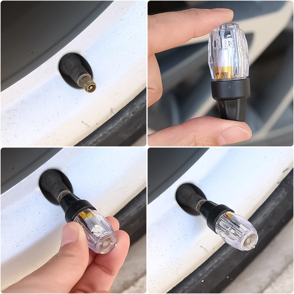 Rechargeable Dazzling Colors Valve Light Universal Car Motorcycle Bicycle Valve Cover Auto Exterior Decoration Flashing Lights