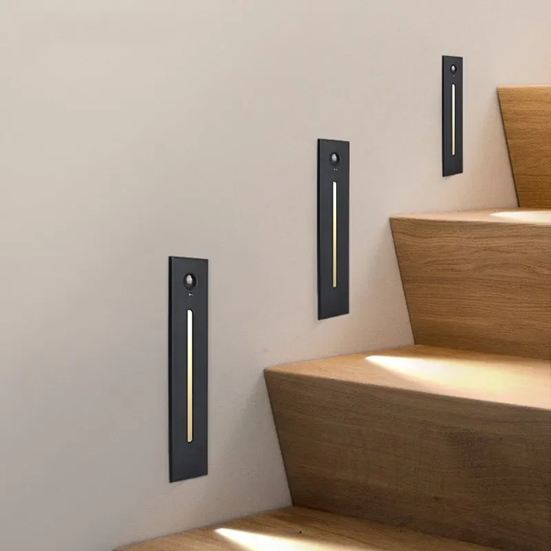 Simple Wall Lamp IP65 Waterproof Outdoor Indoor Night Lighting Sensor LED Step Light for Hallway Staircase Decorative Lighting